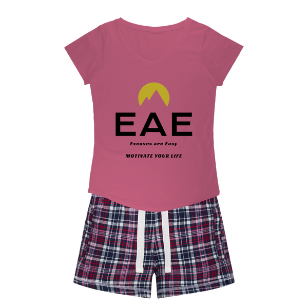 light colors Women's Sleepy Tee and Flannel Short