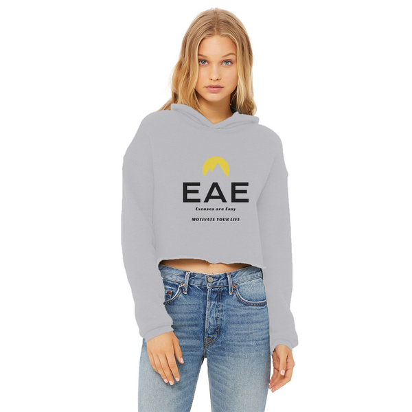 light colors Ladies Cropped Raw Edge Hoodie